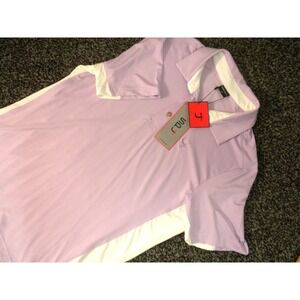 Short Par 4 Polo Shirt Mens M Soft Violet Whitfield Golf‎ Performance Quick Dry